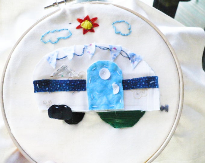 Slow Stitch Kit Retro Camper Pattern Camping Decor Gift Retirement Gift For Mom