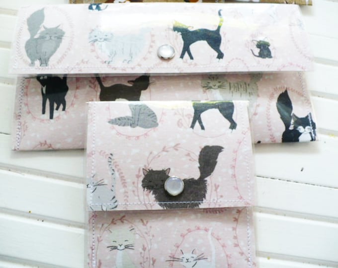 Large Pink Cat Wallet For Women and Cat Coin Purse Card Holder Gift for Daughter, Aunt, Teacher, Sister, Friend and Coworker.