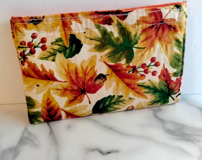 Orange Fabric Pouch Carry On Case Reusable Tablet Protector Cell Phone Holder Fall Lovers Gift Ideas Autumn Travel Passport Cases