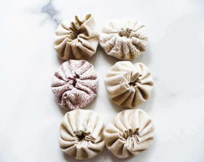 Fabric Yoyos Beige Suffolk Flower Craft Set of 6 1 Inch Sewing Embellishments Handmade Gift For Her ideas