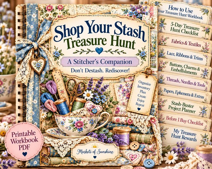 Crafters Supply Organization Workbook, Fabric Stash Inventory Printable, Sewing Room Organizer, Slow Stitch Junk Journal Planner PDF