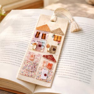 Lesezeichen Tiny House Lesezeichen Slow Stitch Folk Art Kit