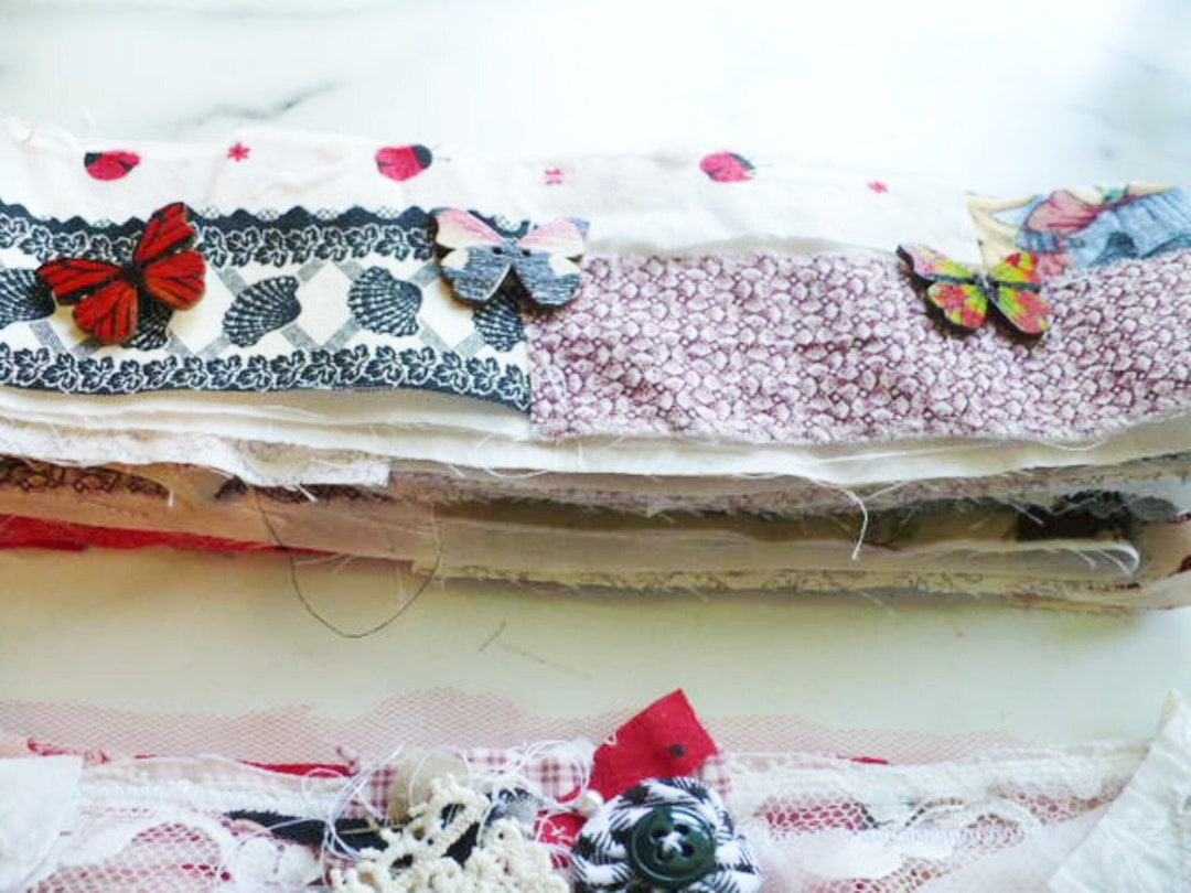 Fabric Scrap Ribbon Snippet Roll: Junk Journal Embellishments, Slow ...