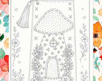 Textile Art Coloring Book Adult Slow Stitch Inspiration Embroidery Motifs Creative Living Companion Cottagecore Printable Gift for Women