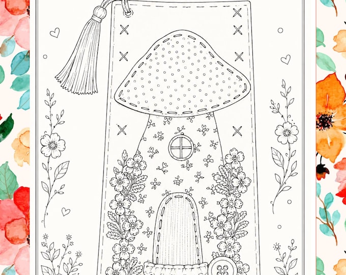 Textile Art Coloring Book Adult Slow Stitch Inspiration Embroidery Motifs Creative Living Companion Cottagecore Printable Gift for Women