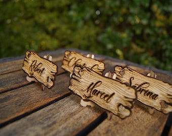 Wood grain name tags SVG / Table decoration / Occasions