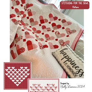 Patrón de colcha de corazón, costura fácil y exclusiva (PDF)