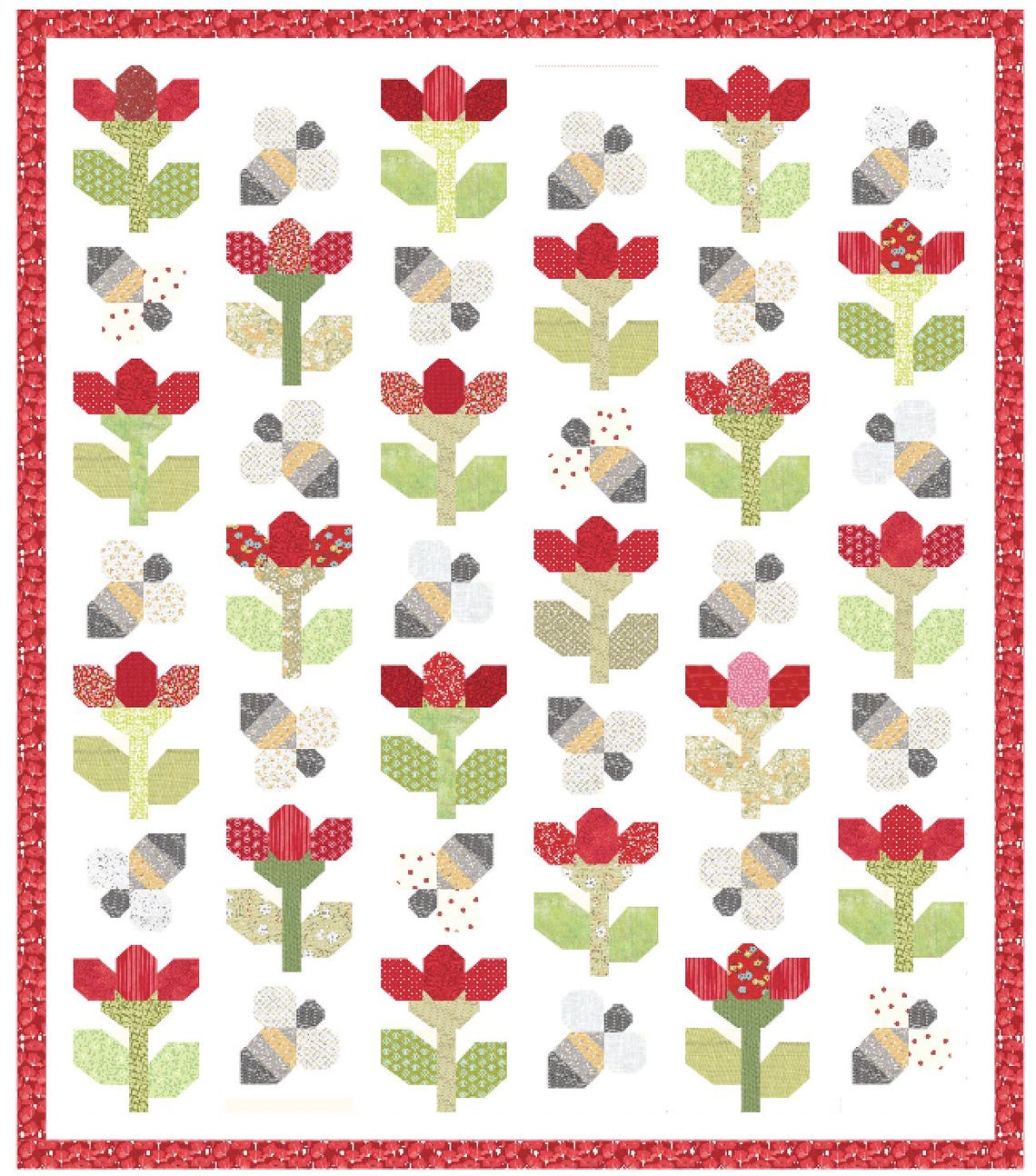 What's up Buttercup Quilt Pattern With Flowers and Bumble Bees. - Etsy