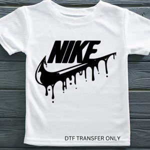 Dripping checkmark DTF transfer available in black and white hot peel matte film Ready to press #27