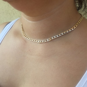 14k gold chain choker, gold short chain necklace for women, stylish choker