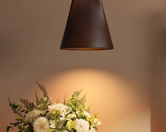 Handmade Walnut Pendant Light: Customizable Wood Hanging Lamp