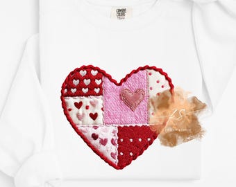 Patchwork Valentine's Day Heart | PNG Digital Download