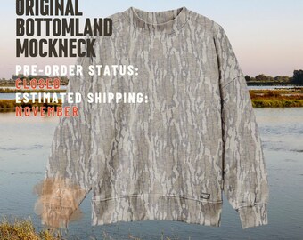 Preorder CLOSED/Sh: Authentic Mossy Oak Bottomland Mockneck Sweatshirt | Preorder Blank or Personalized