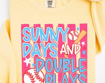 Sunny Days & Double Plays Baseball Design Bundle: PNG Digital Download