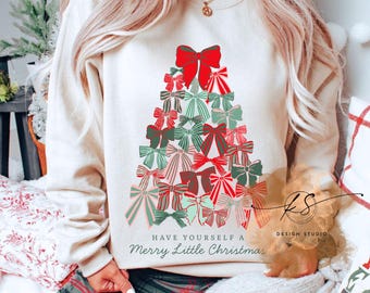 Coquette Christmas Tree PNG: Pink Bows, Watercolor Holiday (Digital Download)