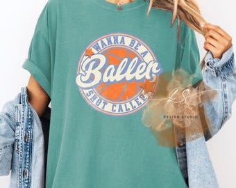 Wanna Be a Baller, Shot Caller Basketball Graphic Tee