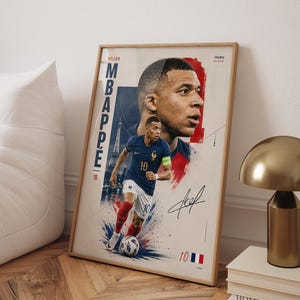 Kylian Mbappe France Football Poster | Cinematic World Cup Soccer Print (Digital Download)