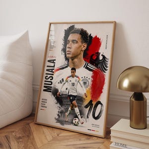 Jamal Musiala Duitsland Voetbalposter | Filmische WK-voetbalposter (digitale download)
