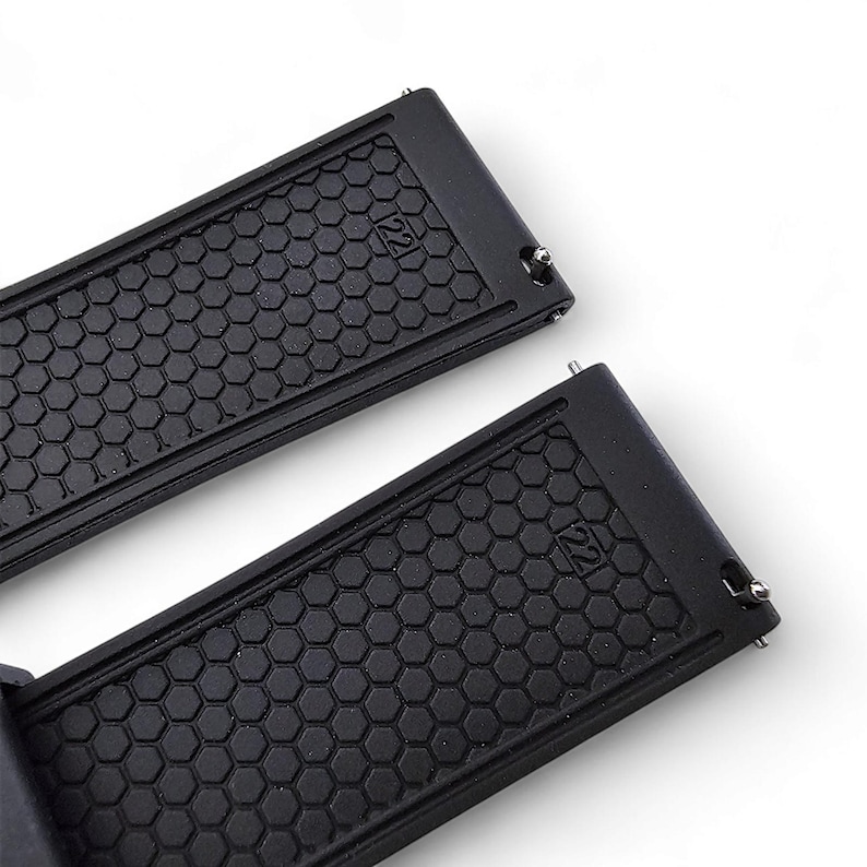 Correa de reloj de caucho FKM con cierre desplegable de acero inoxidable imagen 6