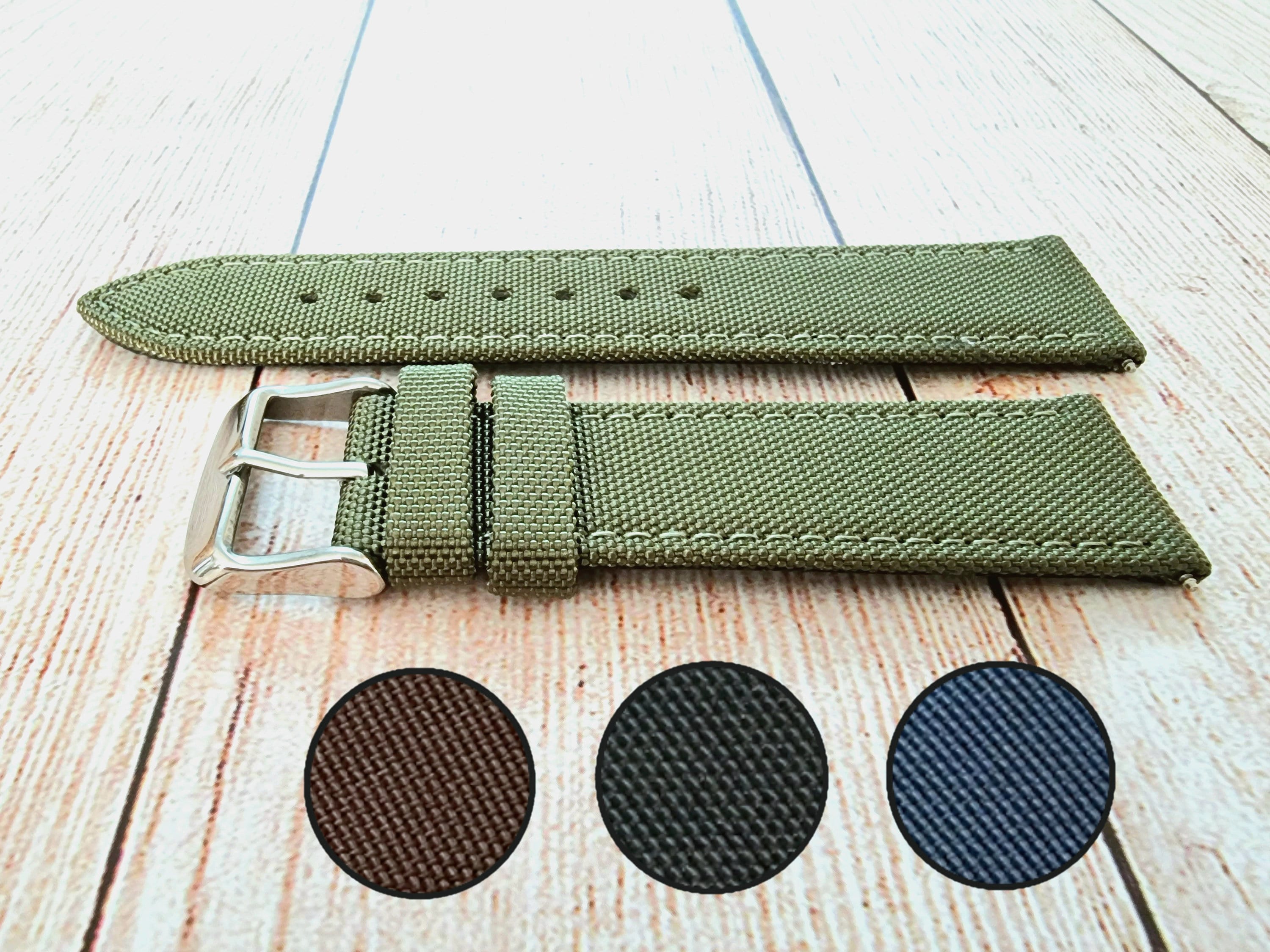 Premium - Uhrenarmbänder Textil Von HIRSCH 18mm Beige Canvas