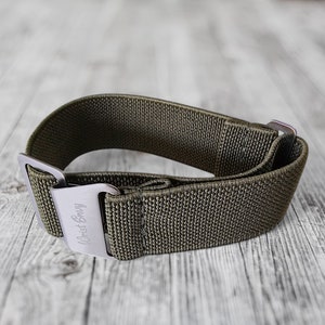 Elastisch nylon Franse Marine Nationale horlogeband band militair 20 mm 22 mm legergroen