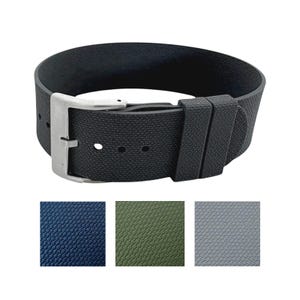Green FKM Rubber Watch Strap: Military Style, 20mm 22mm One Piece image 7