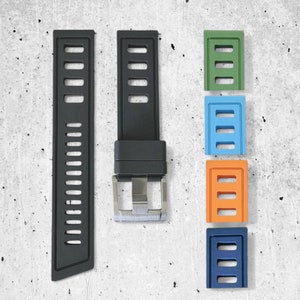 Thick FKM Premium Rubber Divers Watch Strap Band ISO Style Quick Release 20mm 22mm