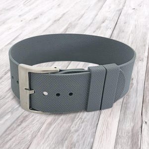 FKM Rubber One Piece Watch Strap Band 1.4mm Thick Wrap Around 20mm 22mm Grey UK