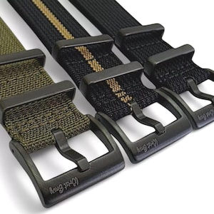 Zwarte gesp geribbelde nylon horlogeband band militair duikers 20 mm 22 mm