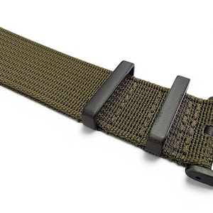 Black Buckle Ribbed Nylon Watch Strap Band Military Divers 20mm 22mm image 9