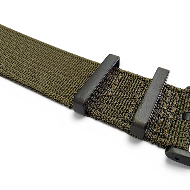 Black Buckle Ribbed Nylon Watch Strap Band Military Divers 20mm 22mm image 9