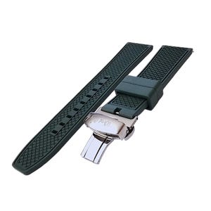 Correa de reloj de caucho FKM con cierre desplegable de acero inoxidable imagen 8