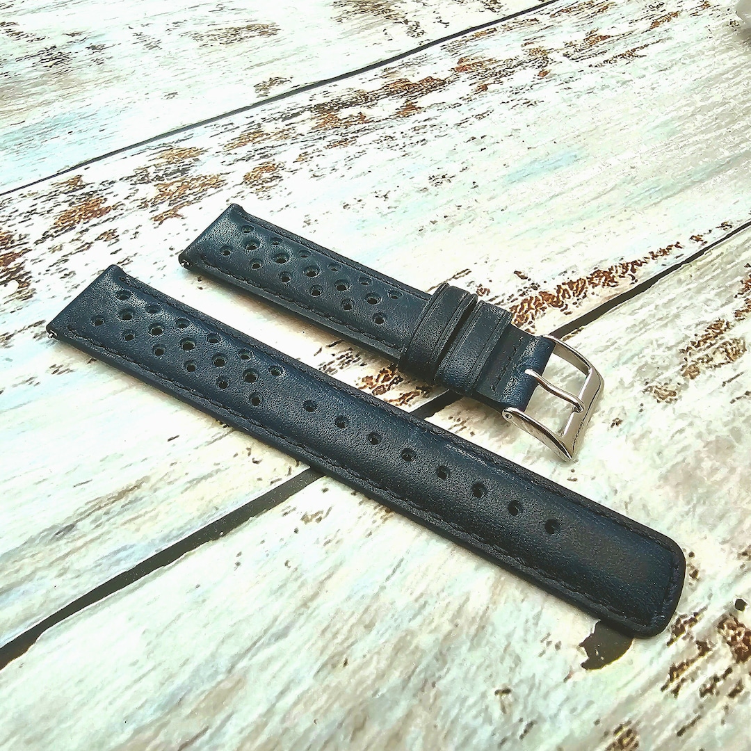 Horween Leather Rally Watch Strap Blue 18mm, 20mm, 21mm, 22mm - Etsy