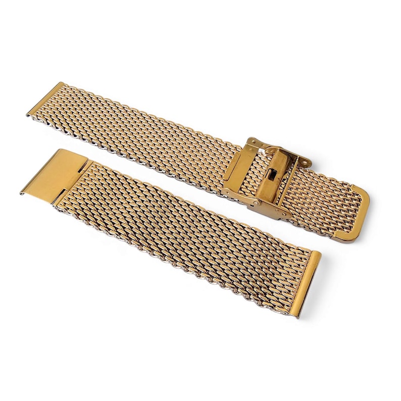 Vergoldetes Haifisch Mesh Uhrenarmband Band, 18 mm-22 mm Bild 9