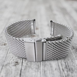 Shark Mesh High Quality 2.7mm Thick 316L Stainless Steel Watch Strap Band 18mm 20mm 22mm