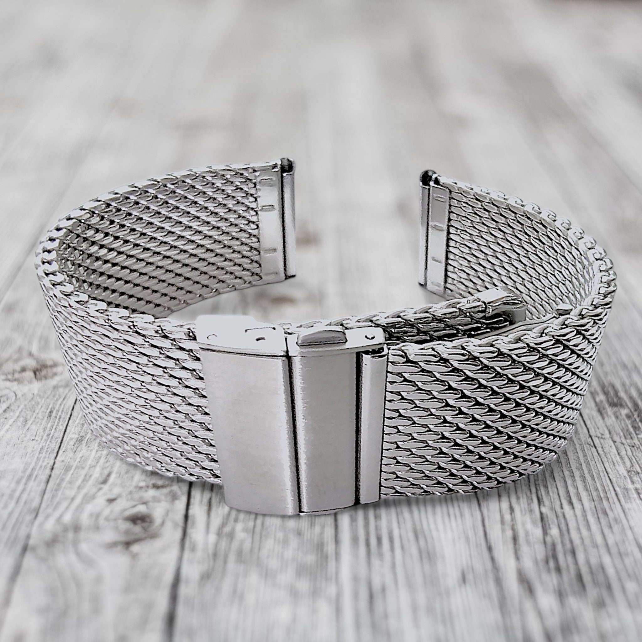 Mesh Bracelet Maille Milanaise 19mm Mesh Bracelet Montre Acier