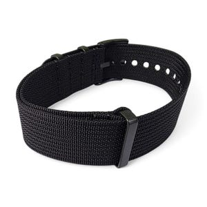 Black Buckle Ribbed Nylon Watch Strap Band Military Divers 20mm 22mm image 6
