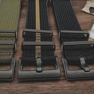 Black Buckle Ribbed Nylon Watch Strap Band Military Divers 20mm 22mm image 7