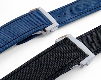 Bracelet de montre en caoutchouc FKM avec boucle déployante pour plongeurs à dégagement rapide 20 mm 21 mm 22 mm