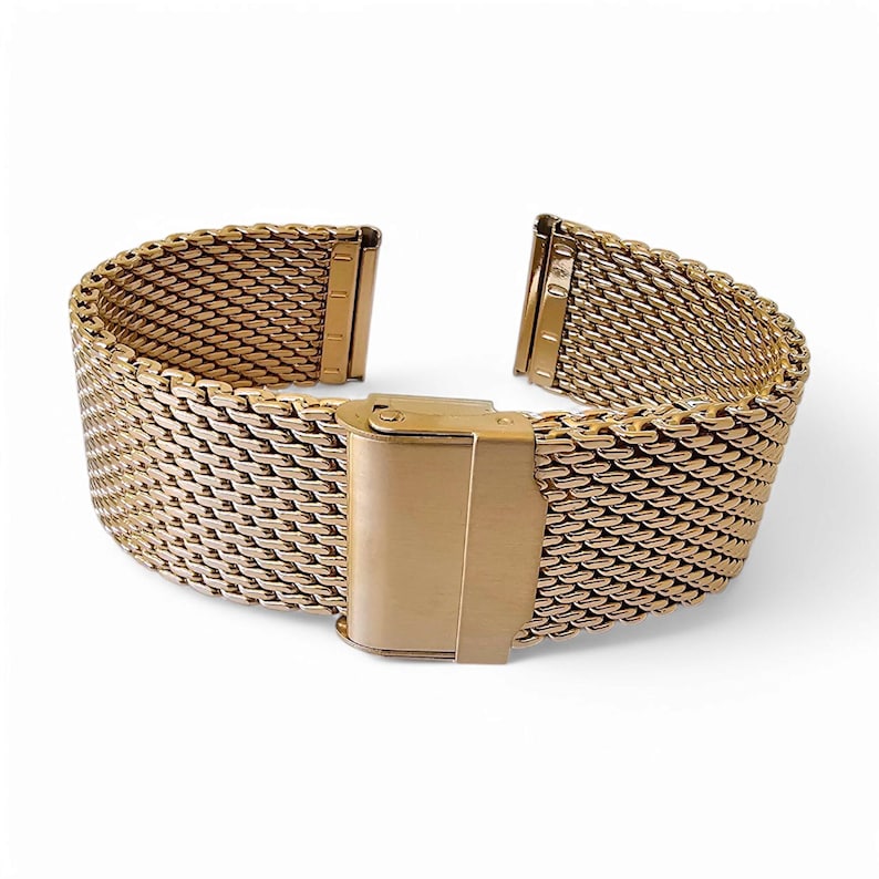 Vergoldetes Haifisch Mesh Uhrenarmband Band, 18 mm-22 mm Bild 1