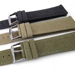 Canvas Field Watch Strap: 4mm Thick, Quick Release, UK Design