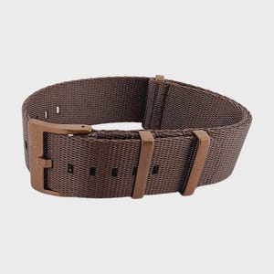 Bronson Bronze Military Nylon Watch Strap 20mm 22mm Brown