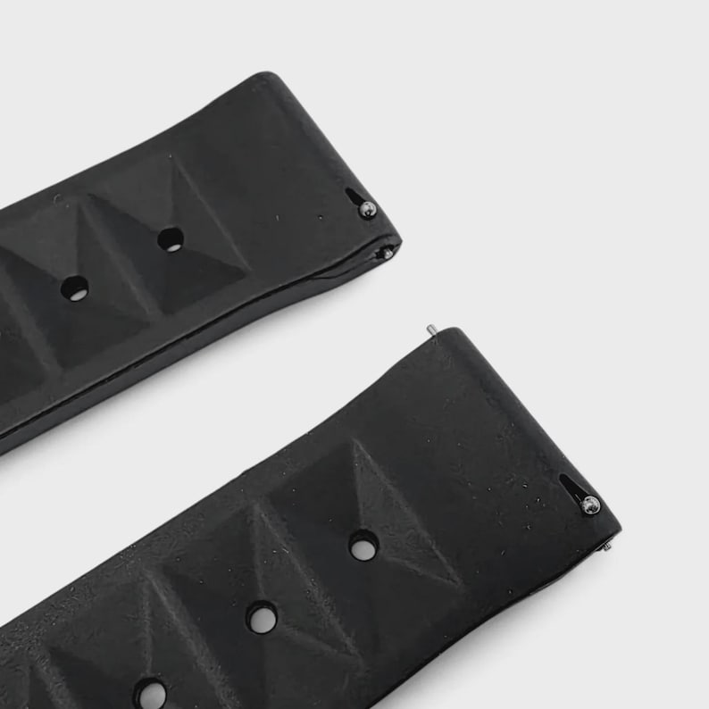 Correa de reloj de caucho FKM con diseño de gofre (20 mm y 22 mm), color azul imagen 9