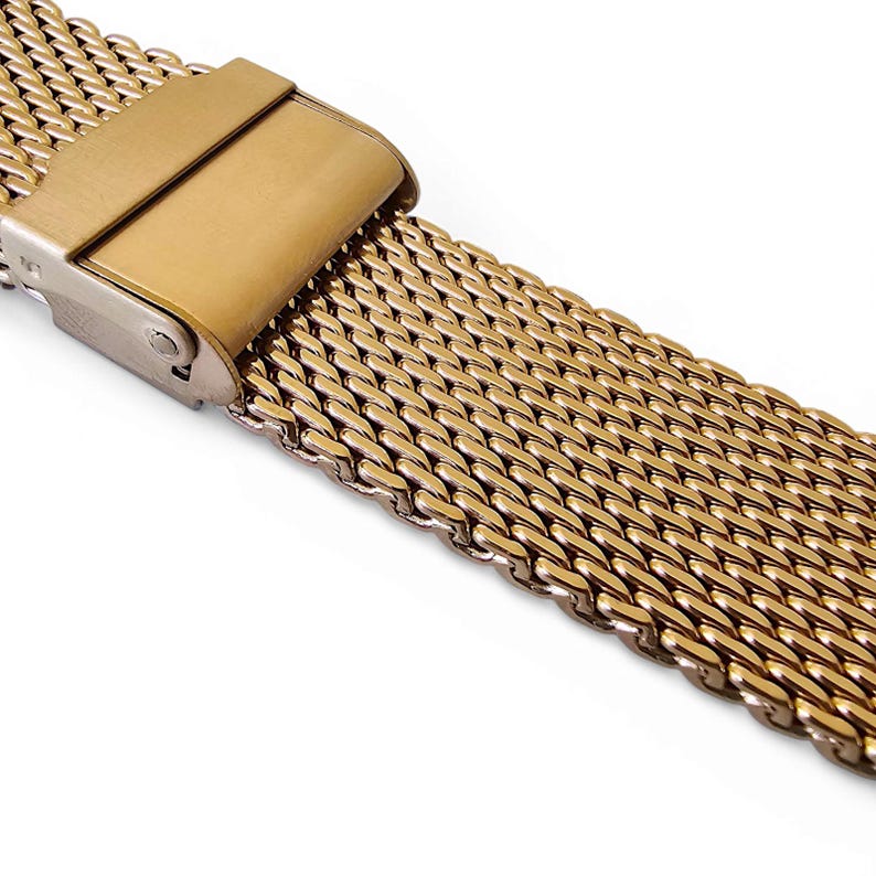 Vergoldetes Haifisch Mesh Uhrenarmband Band, 18 mm-22 mm Bild 5
