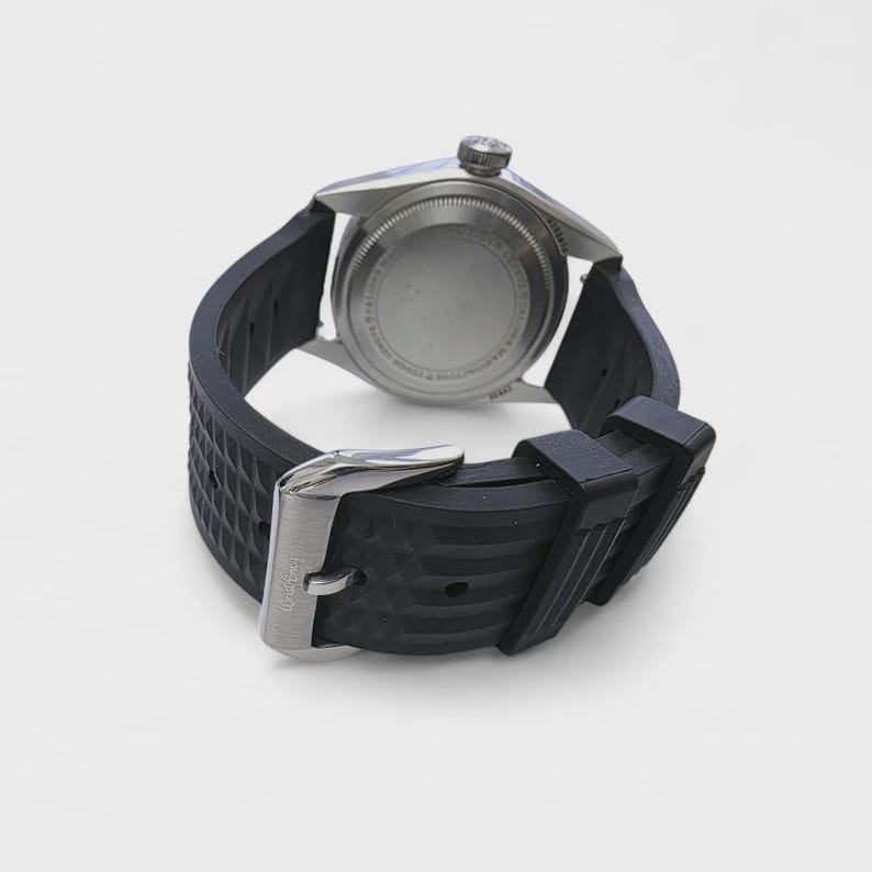 Correa de reloj de caucho FKM con diseño de gofre (20 mm y 22 mm), color azul imagen 6