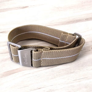 Cinturino elastico in nylon per orologio Marine Nationale francese, cinturino militare NATO, 20 mm, 22 mm, beige cachi