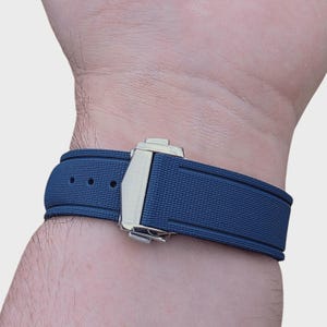 Marine Pro Deploy FKM Rubber Watch Strap 20mm 21mm 22mm Black image 10