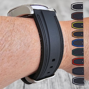 Premium Rubber Watch Strap Band Thick Divers Two Tone Quick Release 20mm 22mm