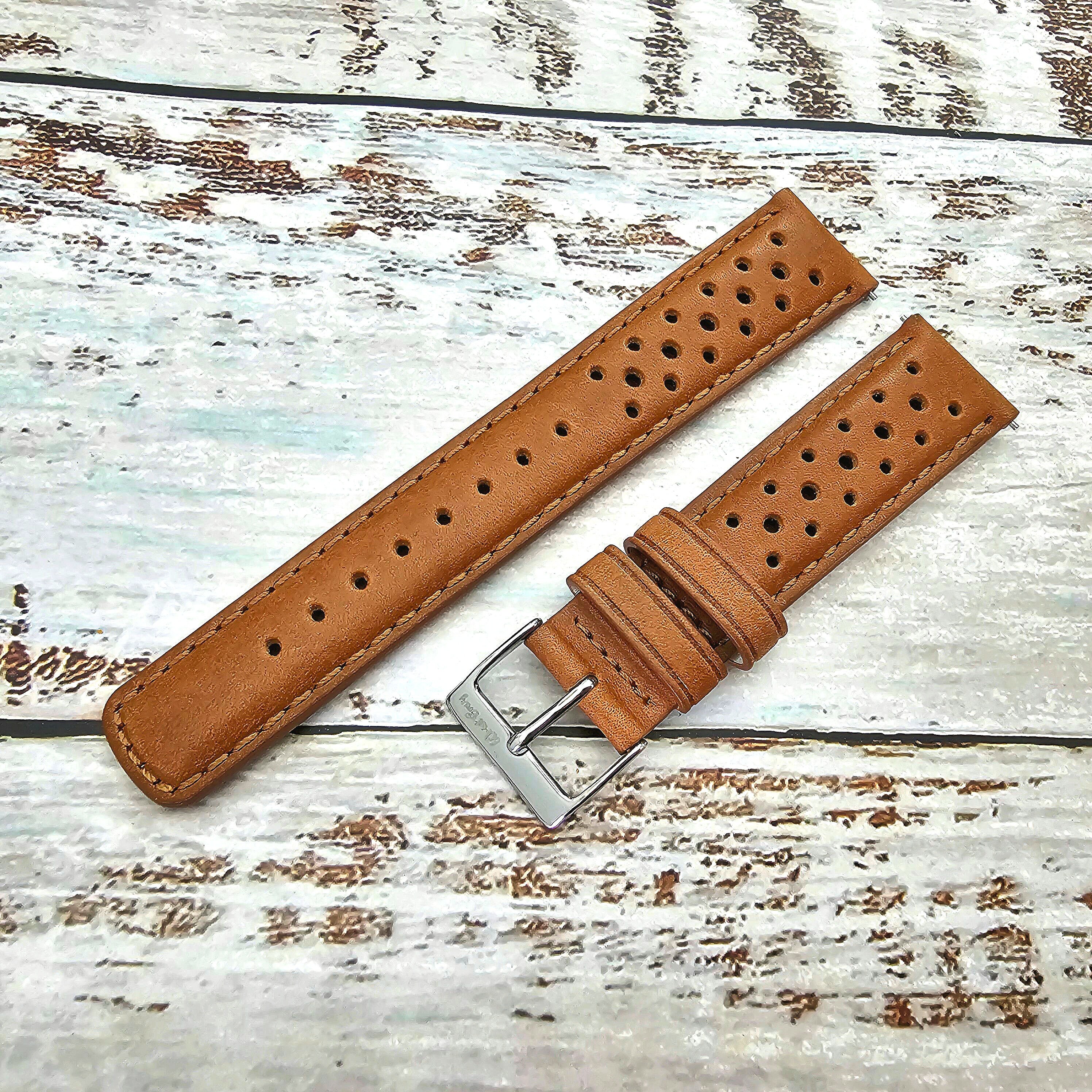 Horween Leather Rally Watch Strap Brown 18mm, 20mm, 21mm, 22mm - Etsy