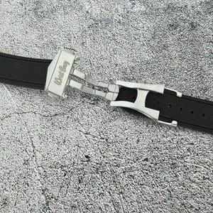 Marine Pro Deploy FKM Rubber Watch Strap 20mm 21mm 22mm Black image 9